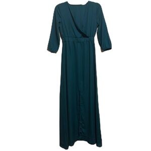 X&Z Long Sleeve Dress with Split up front, Light Imperial Blue, Size Small